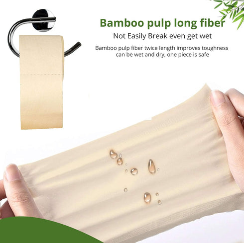 Natural Bamboo Toilet Paper 208 Sheet Per Roll - Pack of 10 | WBM CARE